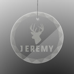 Hunting Camo Engraved Glass Ornament - Round (Personalized)