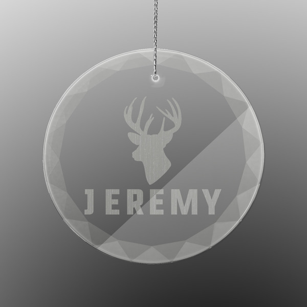 Hunting Camo Engraved Glass Ornament - Round (Front)