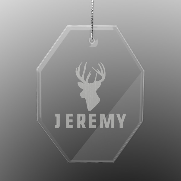 Hunting Camo Engraved Glass Ornaments - Octagon