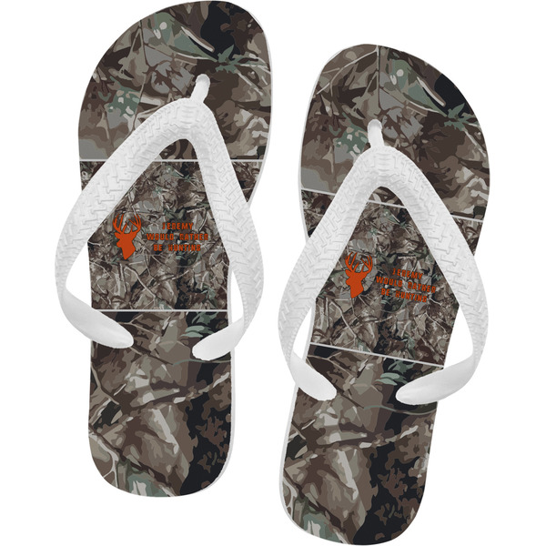 Custom Hunting Camo Flip Flops - Large (Personalized)