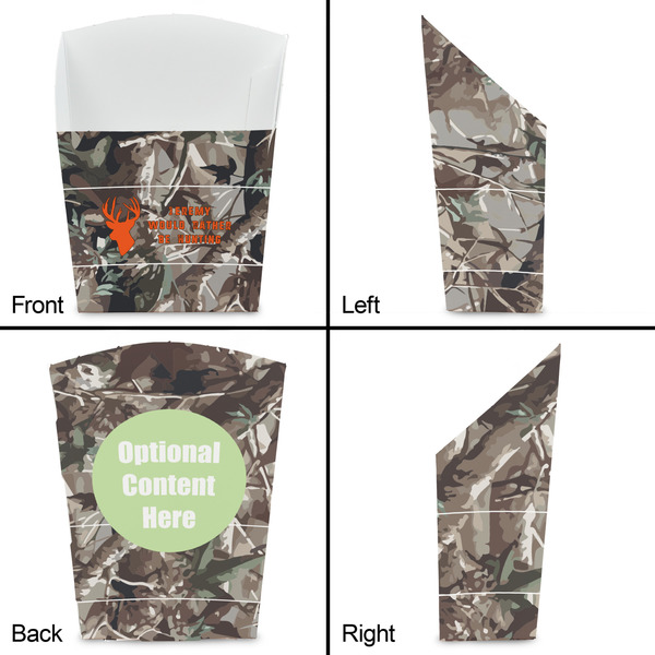 Hunting Camo French Fry Favor Box - Front & Back View