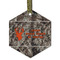 Hunting Camo Frosted Glass Ornament - Hexagon