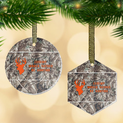 Hunting Camo Flat Glass Ornament w/ Name or Text