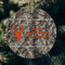 Hunting Camo Frosted Glass Ornament - Round (Lifestyle)