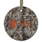 Hunting Camo Flat Glass Ornament - Round w/ Name or Text