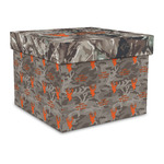 Hunting Camo Gift Box with Lid - Canvas Wrapped - Large (Personalized)