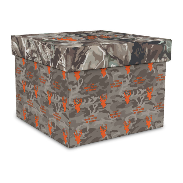 Custom Hunting Camo Gift Box with Lid - Canvas Wrapped - Large (Personalized)