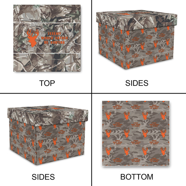 Hunting Camo Gift Boxes with Lid - Canvas Wrapped - Medium - Approval