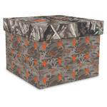 Hunting Camo Gift Box with Lid - Canvas Wrapped - X-Large (Personalized)