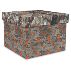 Hunting Camo Gift Box with Lid - Canvas Wrapped - XX-Large (Personalized)