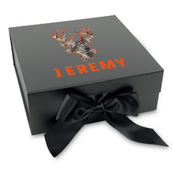 Hunting Camo Gift Box with Magnetic Lid - Black (Personalized)