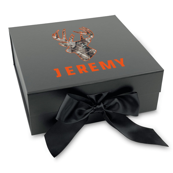 Custom Hunting Camo Gift Box with Magnetic Lid - Black (Personalized)