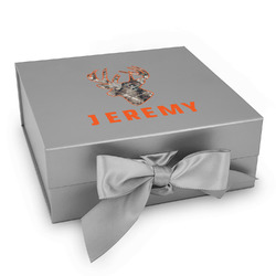 Hunting Camo Gift Box with Magnetic Lid - Silver (Personalized)