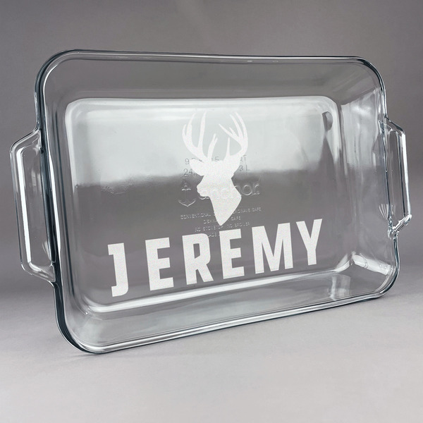 Custom Hunting Camo Glass Baking and Cake Dish (Personalized)