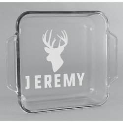 Hunting Camo Glass Cake Dish - 8in x 8in (Personalized)