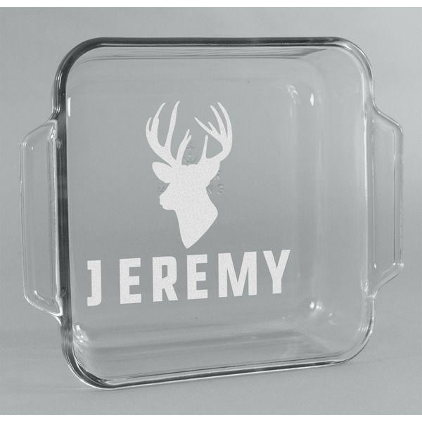 Custom Hunting Camo Glass Cake Dish - 8in x 8in (Personalized)