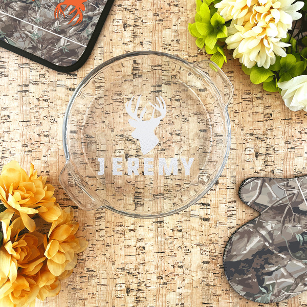 Hunting Camo Glass Pie Dish - LIFESTYLE