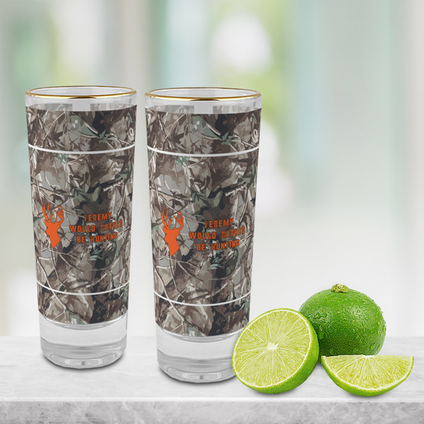 Hunting Camo Glass Shot Glass - 2 oz - LIFESTYLE