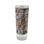 Hunting Camo 2 oz Shot Glass - Glass with Gold Rim (Personalized)