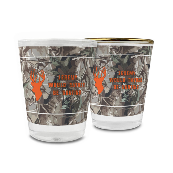 Custom Hunting Camo Glass Shot Glass - 1.5 oz (Personalized)