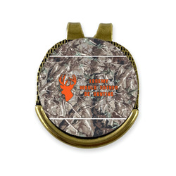 Hunting Camo Golf Ball Marker - Hat Clip - Gold