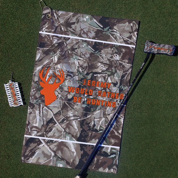 Custom Hunting Camo Golf Towel Gift Set (Personalized)