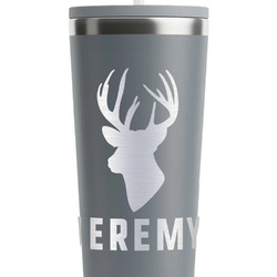 Hunting Camo RTIC Everyday Tumbler with Straw - 28oz - Grey - Single-Sided (Personalized)
