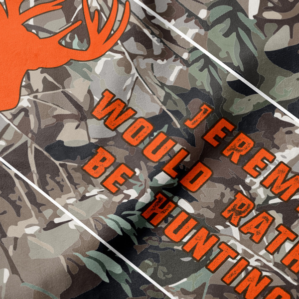 Hunting Camo Hooded Baby Towel- Detail Close Up