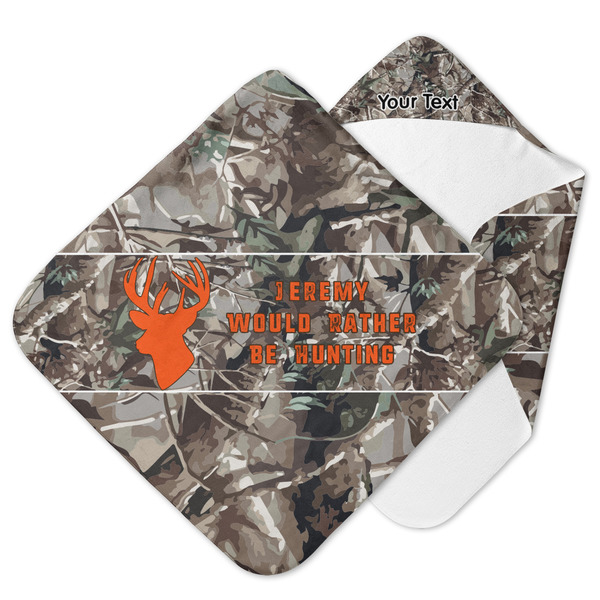 Custom Hunting Camo Hooded Baby Towel (Personalized)