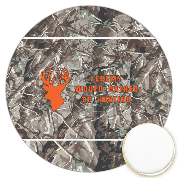 Custom Hunting Camo Printed Cookie Topper - 3.25" (Personalized)