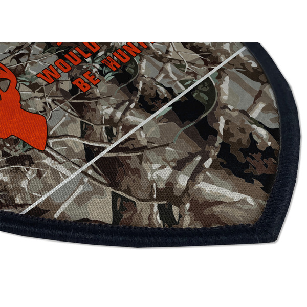 Hunting Camo Iron on Shield 3 Detail