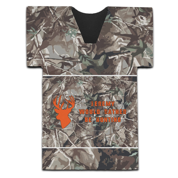 Custom Hunting Camo Jersey Bottle Cooler (Personalized)