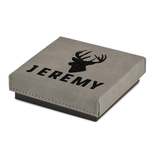 Custom Hunting Camo Jewelry Gift Box - Engraved Leather Lid (Personalized)