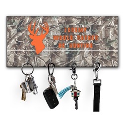 Hunting Camo Key Hanger w/ 4 Hooks w/ Graphics and Text