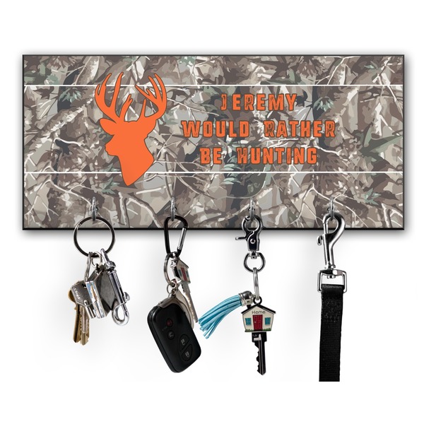 Custom Hunting Camo Key Hanger w/ 4 Hooks w/ Graphics and Text