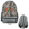 Hunting Camo Large Backpack - Gray - Front & Back View