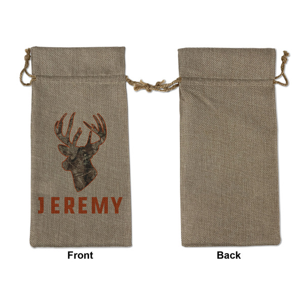 Hunting Camo Large Burlap Gift Bags - Front Approval