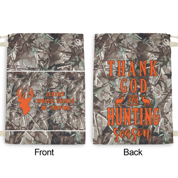 Hunting Camo Large Laundry Bag - Front & Back View