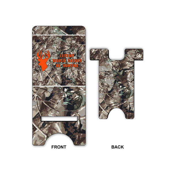 Hunting Camo Large Phone Stand - Front & Back
