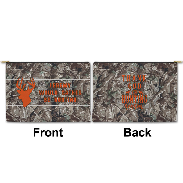 Hunting Camo Large Zipper Pouch Approval (Front and Back)