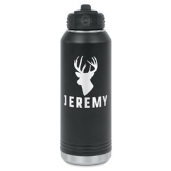 Hunting Camo Water Bottle - Laser Engraved - Front (Personalized)