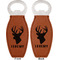 Hunting Camo Leather Bar Bottle Opener - Front and Back