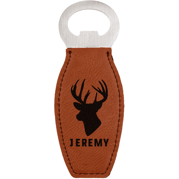 Custom Hunting Camo Leatherette Bottle Opener - Double Sided (Personalized)