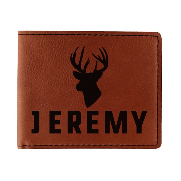 Custom Hunting Camo Leatherette Bifold Wallet - Single Sided (Personalized)
