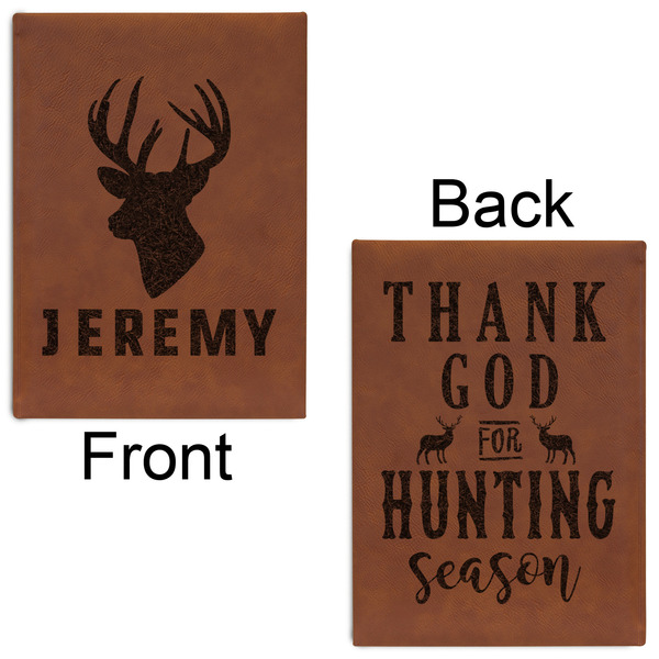 Hunting Camo Leatherette Journals - Large - Double Sided - Front & Back View