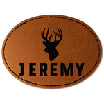 Hunting Camo Faux Leather Iron On Patch - Oval (Personalized)