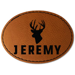 Hunting Camo Faux Leather Iron On Patch - Oval (Personalized)