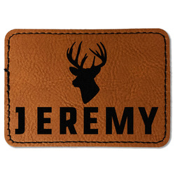 Hunting Camo Faux Leather Iron On Patch - Rectangle (Personalized)