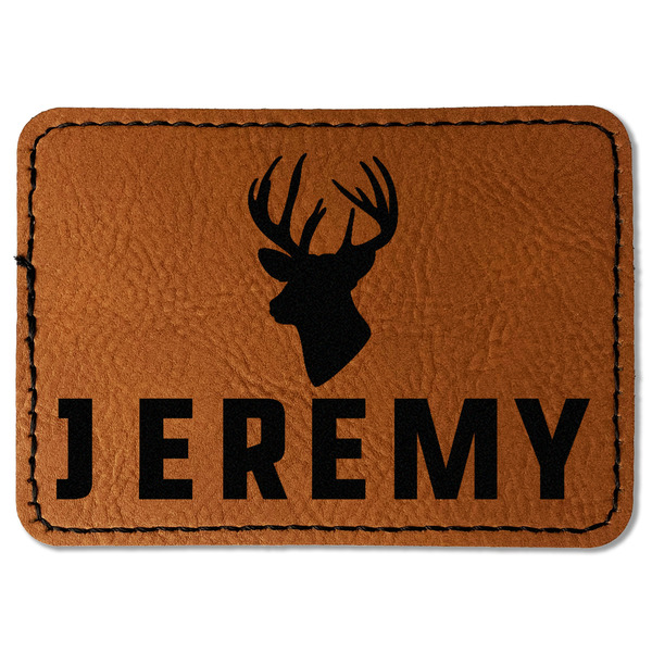 Custom Hunting Camo Faux Leather Iron On Patch - Rectangle (Personalized)