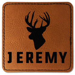 Hunting Camo Faux Leather Iron On Patch - Square (Personalized)